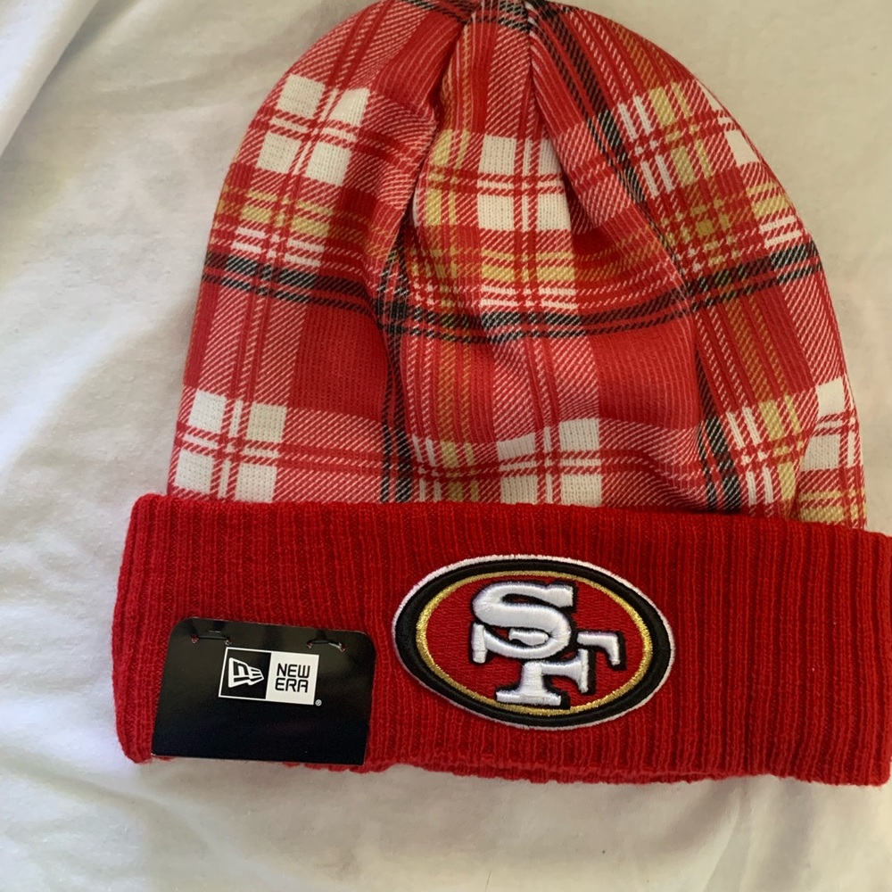 San Francisco 49er Sideline Statement Knit RED Beanie Hat NWT 🌴